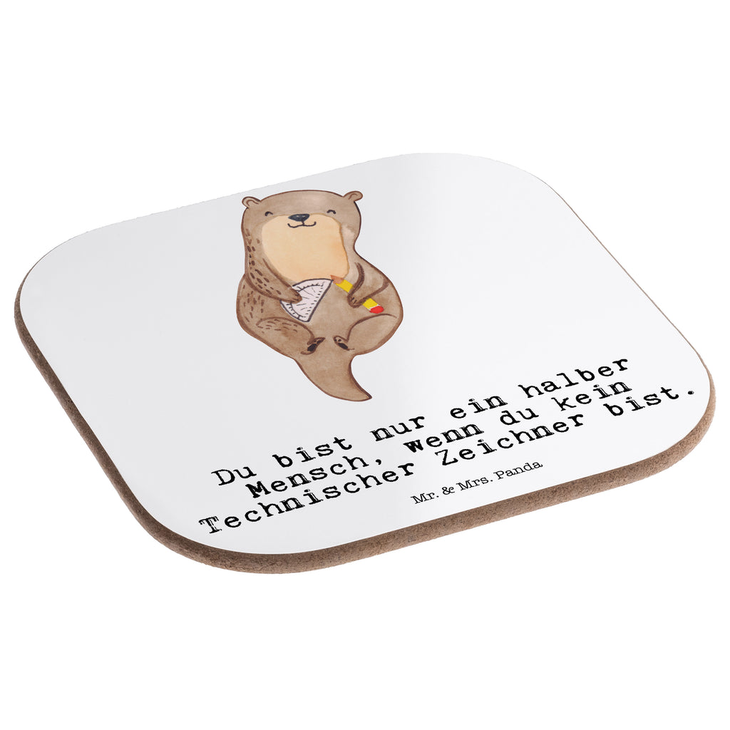 Quadratische Untersetzer Technischer Zeichner mit Herz Bierdeckel, Glasuntersetzer, Untersetzer Gläser, Getränkeuntersetzer, Beruf, Ausbildung, Jubiläum, Abschied, Rente, Kollege, Kollegin, Geschenk, Schenken, Arbeitskollege, Mitarbeiter, Firma, Danke, Dankeschön