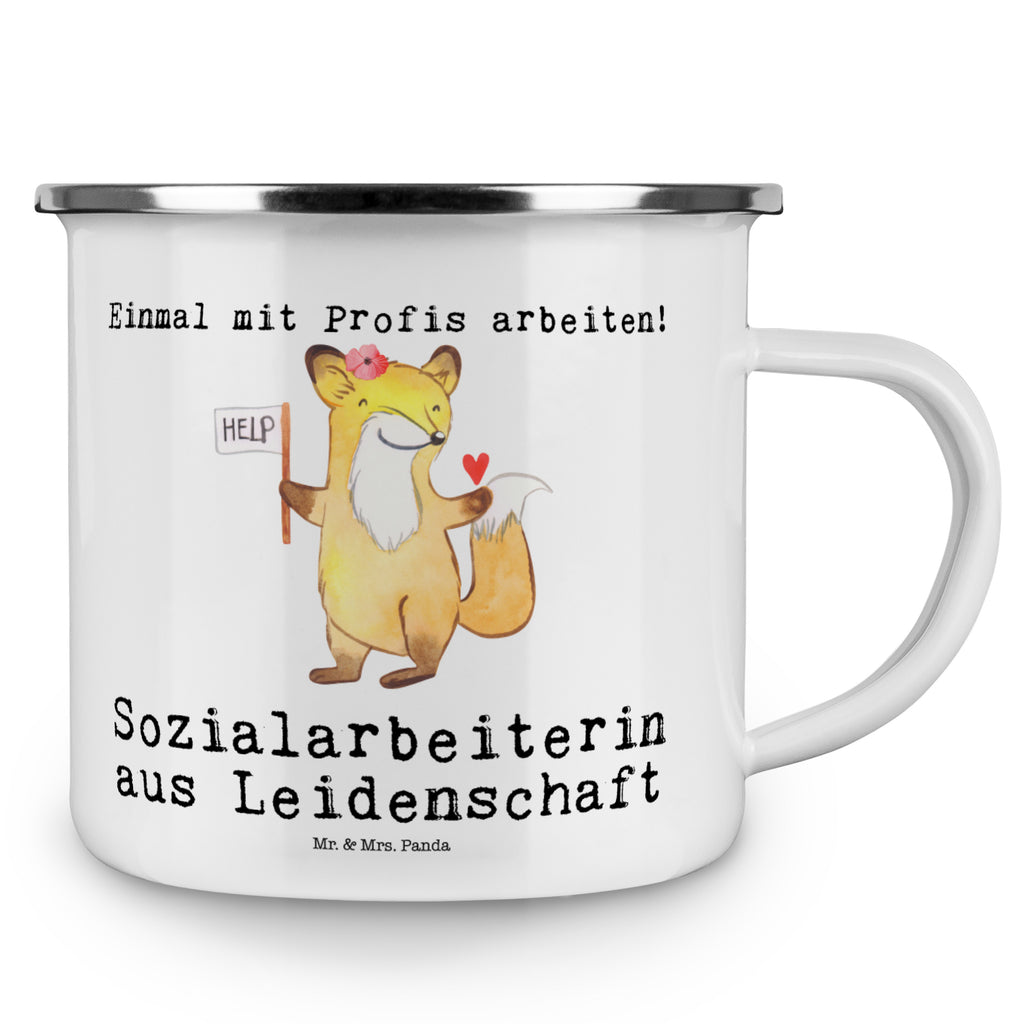 Camping Emaille Tasse Sozialarbeiterin aus Leidenschaft Campingtasse, Trinkbecher, Metalltasse, Outdoor Tasse, Emaille Trinkbecher, Blechtasse Outdoor, Emaille Campingbecher, Edelstahl Trinkbecher, Metalltasse für Camping, Kaffee Blechtasse, Camping Tasse Metall, Beruf, Ausbildung, Jubiläum, Abschied, Rente, Kollege, Kollegin, Geschenk, Schenken, Arbeitskollege, Mitarbeiter, Firma, Danke, Dankeschön