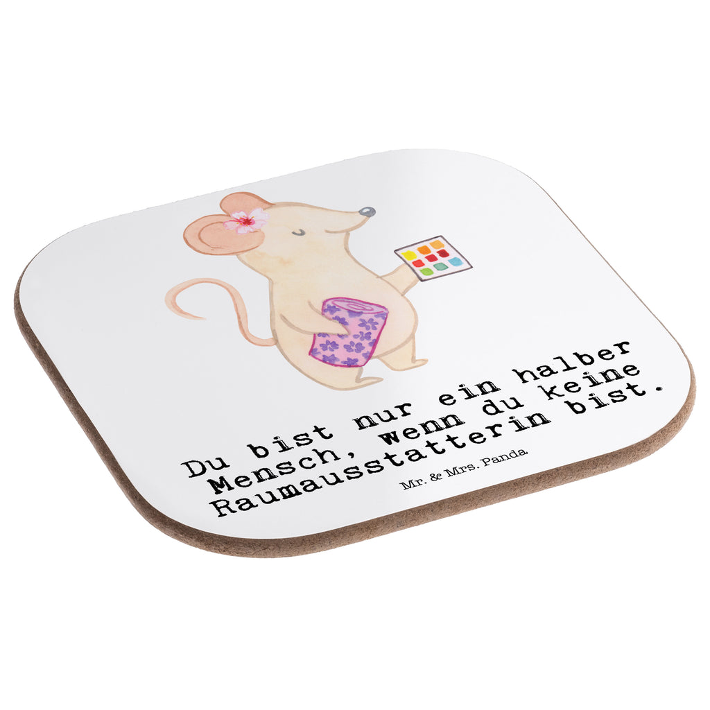 Quadratische Untersetzer Raumausstatterin mit Herz Bierdeckel, Glasuntersetzer, Untersetzer Gläser, Getränkeuntersetzer, Beruf, Ausbildung, Jubiläum, Abschied, Rente, Kollege, Kollegin, Geschenk, Schenken, Arbeitskollege, Mitarbeiter, Firma, Danke, Dankeschön