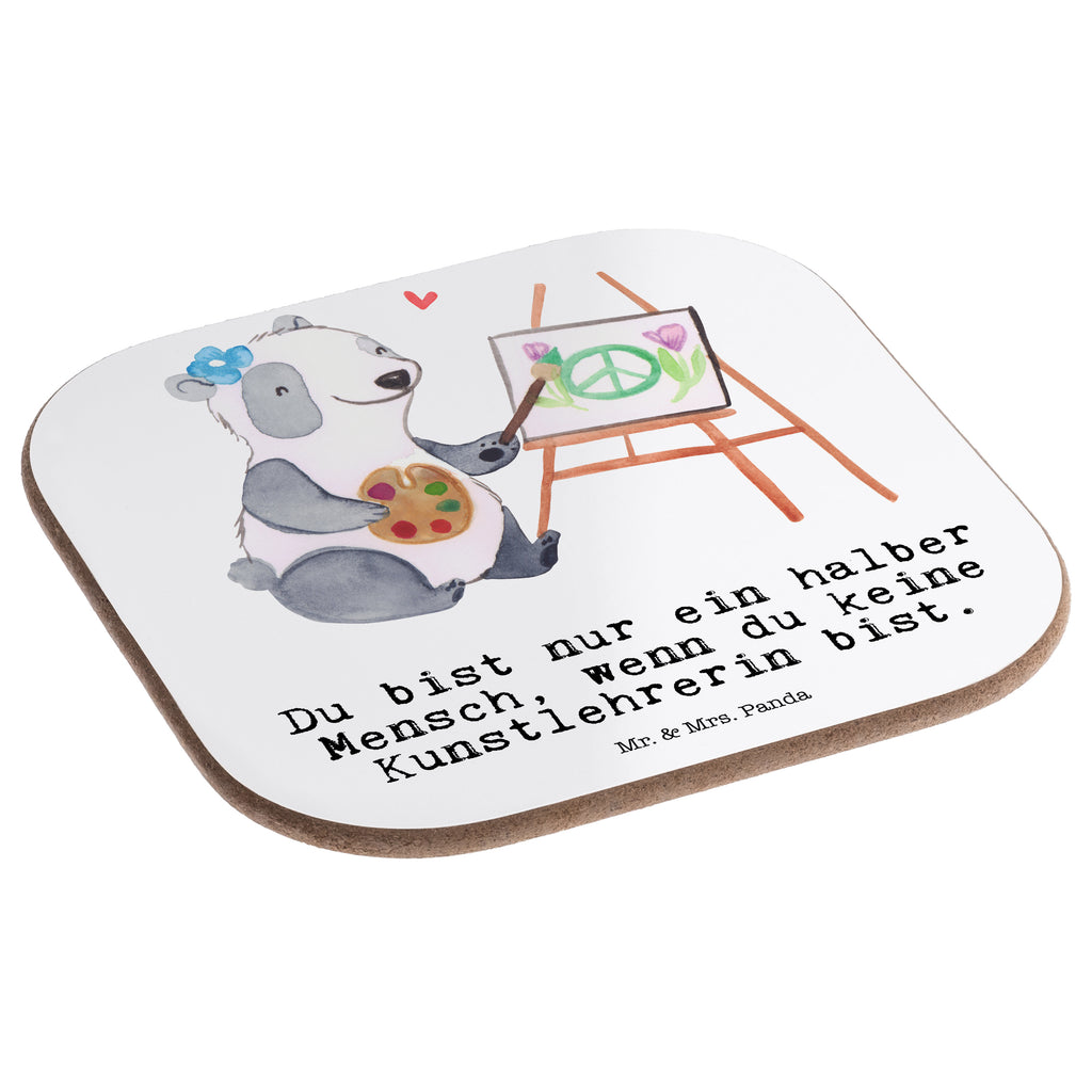 Quadratische Untersetzer Kunstlehrerin mit Herz Bierdeckel, Glasuntersetzer, Untersetzer Gläser, Getränkeuntersetzer, Beruf, Ausbildung, Jubiläum, Abschied, Rente, Kollege, Kollegin, Geschenk, Schenken, Arbeitskollege, Mitarbeiter, Firma, Danke, Dankeschön, Kunstlehrerin, Kunstunterricht, Kunstschule