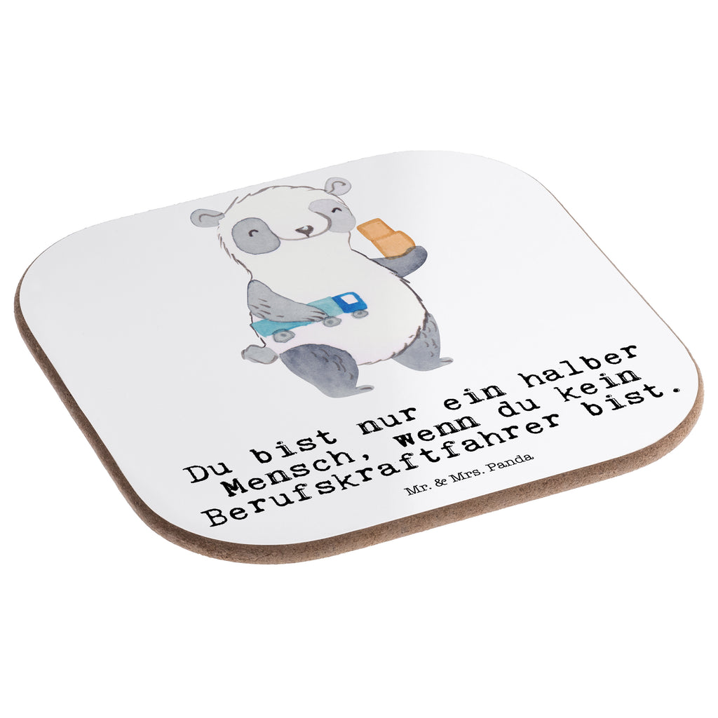 Quadratische Untersetzer Berufskraftfahrer mit Herz Bierdeckel, Glasuntersetzer, Untersetzer Gläser, Getränkeuntersetzer, Beruf, Ausbildung, Jubiläum, Abschied, Rente, Kollege, Kollegin, Geschenk, Schenken, Arbeitskollege, Mitarbeiter, Firma, Danke, Dankeschön