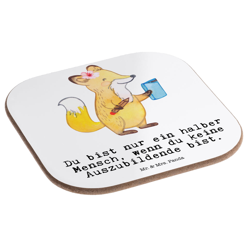 Quadratische Untersetzer Auszubildende mit Herz Bierdeckel, Glasuntersetzer, Untersetzer Gläser, Getränkeuntersetzer, Beruf, Ausbildung, Jubiläum, Abschied, Rente, Kollege, Kollegin, Geschenk, Schenken, Arbeitskollege, Mitarbeiter, Firma, Danke, Dankeschön, Auszubildende, Azubine, Ausbildungsbeginn, Abschlussprüfung, Beginn der Ausbildung, Glücksbringer zur Ausbildung