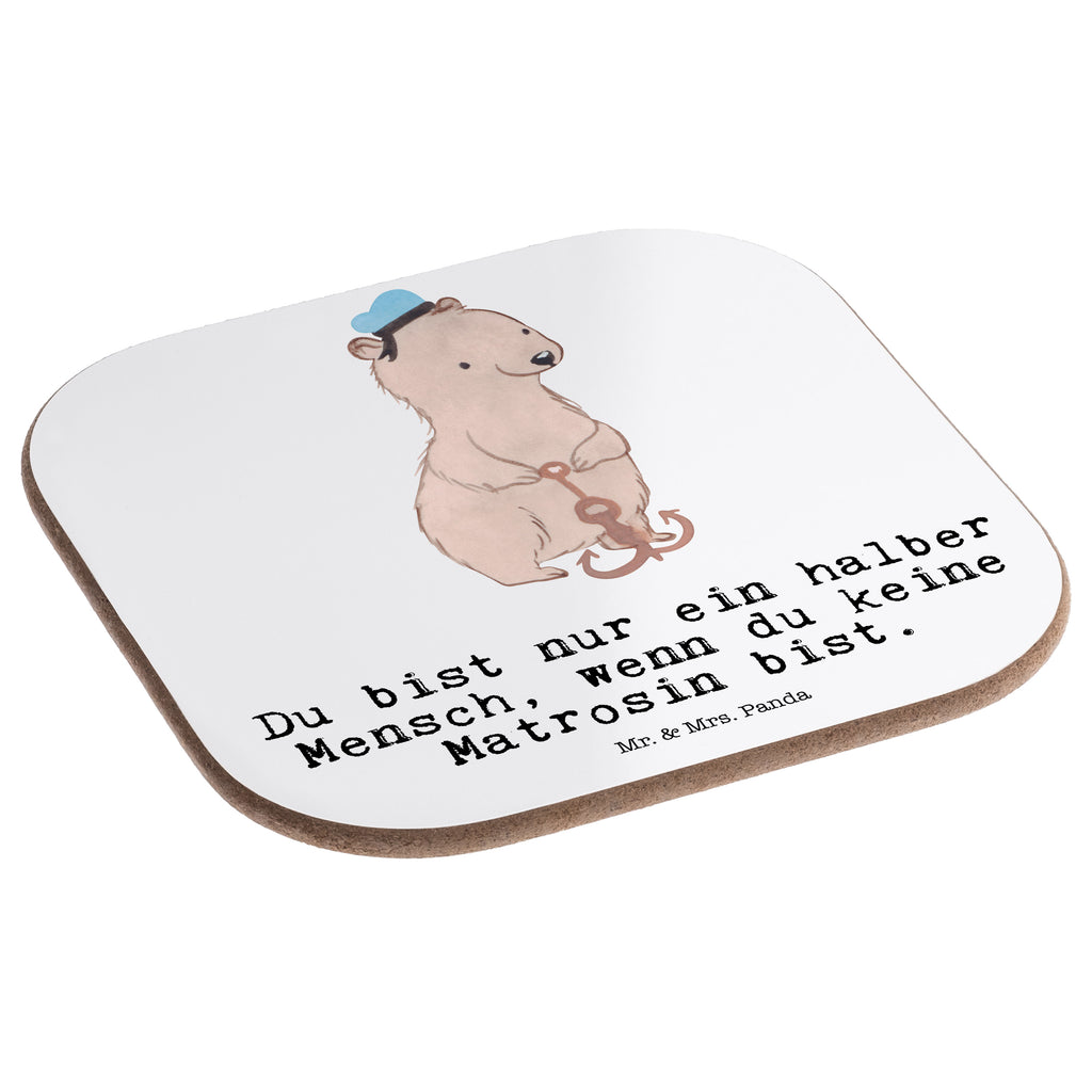 Quadratische Untersetzer Matrosin mit Herz Bierdeckel, Glasuntersetzer, Untersetzer Gläser, Getränkeuntersetzer, Beruf, Ausbildung, Jubiläum, Abschied, Rente, Kollege, Kollegin, Geschenk, Schenken, Arbeitskollege, Mitarbeiter, Firma, Danke, Dankeschön, Matrosin, Seeleute, Schiff, Schiffsmechanikerin