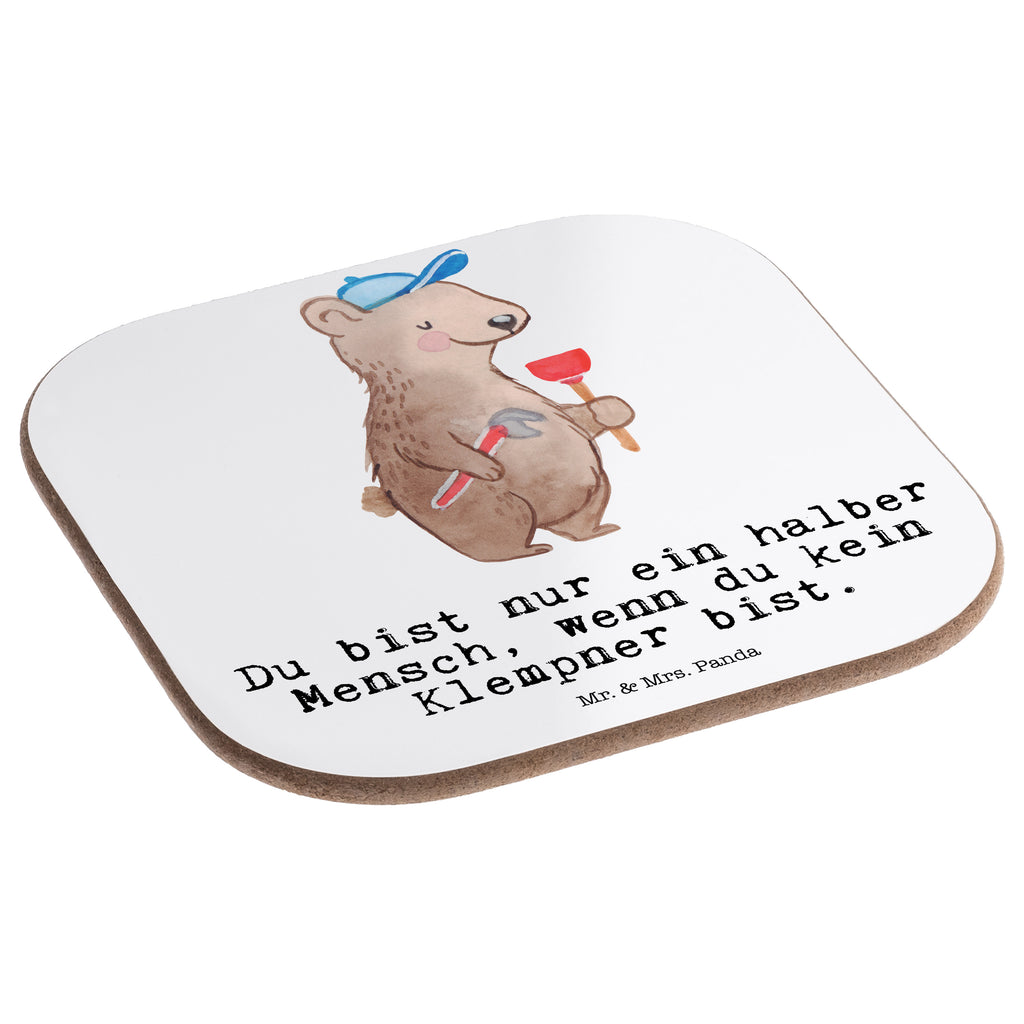 Quadratische Untersetzer Klempner mit Herz Bierdeckel, Glasuntersetzer, Untersetzer Gläser, Getränkeuntersetzer, Beruf, Ausbildung, Jubiläum, Abschied, Rente, Kollege, Kollegin, Geschenk, Schenken, Arbeitskollege, Mitarbeiter, Firma, Danke, Dankeschön, Klempner, Handwerker, Installateur, Meister, Gesellenprüfung, Fachbetrieb, Bauklempner, Sanitärinstallationen