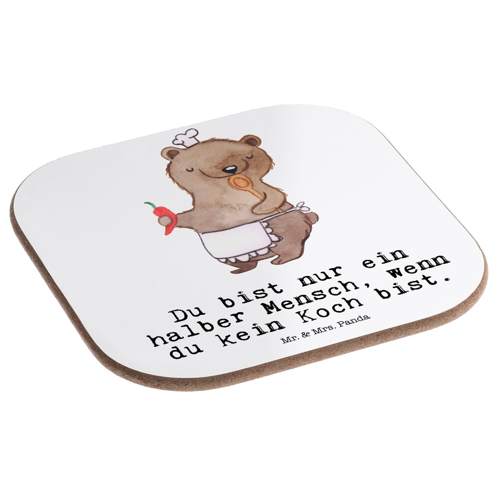 Quadratische Untersetzer Koch mit Herz Bierdeckel, Glasuntersetzer, Untersetzer Gläser, Getränkeuntersetzer, Beruf, Ausbildung, Jubiläum, Abschied, Rente, Kollege, Kollegin, Geschenk, Schenken, Arbeitskollege, Mitarbeiter, Firma, Danke, Dankeschön, Koch, Chefkoch, Küchenchef, Küchenmeister, Schiffskoch, Sternekoch, Fernsehkoch, Restaurant