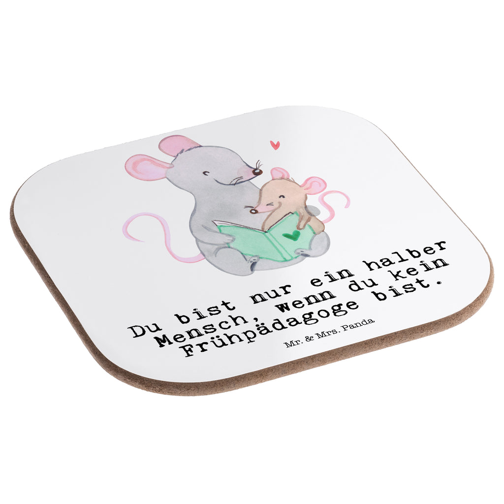 Quadratische Untersetzer Frühpädagoge mit Herz Bierdeckel, Glasuntersetzer, Untersetzer Gläser, Getränkeuntersetzer, Beruf, Ausbildung, Jubiläum, Abschied, Rente, Kollege, Kollegin, Geschenk, Schenken, Arbeitskollege, Mitarbeiter, Firma, Danke, Dankeschön, Frühpädagoge, Frühpädagogik, Studium