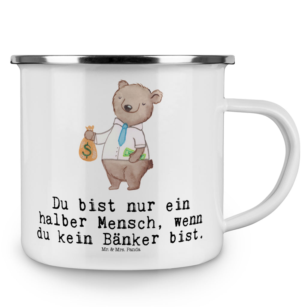 Camping Emaille Tasse Bänker mit Herz Campingtasse, Trinkbecher, Metalltasse, Outdoor Tasse, Emaille Trinkbecher, Blechtasse Outdoor, Emaille Campingbecher, Edelstahl Trinkbecher, Metalltasse für Camping, Kaffee Blechtasse, Camping Tasse Metall, Beruf, Ausbildung, Jubiläum, Abschied, Rente, Kollege, Kollegin, Geschenk, Schenken, Arbeitskollege, Mitarbeiter, Firma, Danke, Dankeschön, Bänker, Bankfachmann, Bankangestellter, Bankberater