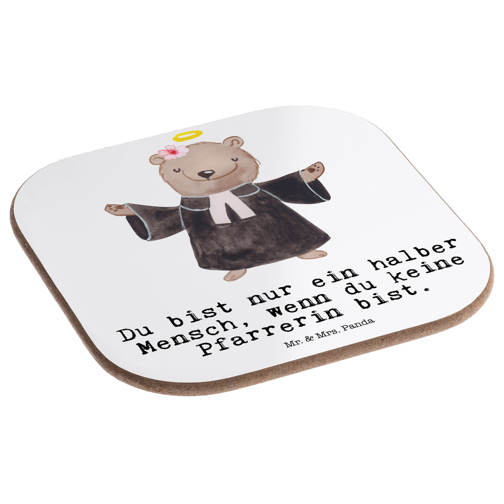 Quadratische Untersetzer Pfarrerin mit Herz Bierdeckel, Glasuntersetzer, Untersetzer Gläser, Getränkeuntersetzer, Beruf, Ausbildung, Jubiläum, Abschied, Rente, Kollege, Kollegin, Geschenk, Schenken, Arbeitskollege, Mitarbeiter, Firma, Danke, Dankeschön, Pastorin, Dienerin Gottes<br />Geistliche, Pfarrerin, Predigerin<br />Priesterin, Theologin, Kirche