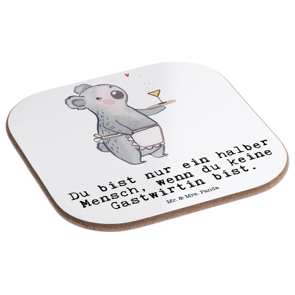 Quadratische Untersetzer Gastwirtin mit Herz Bierdeckel, Glasuntersetzer, Untersetzer Gläser, Getränkeuntersetzer, Beruf, Ausbildung, Jubiläum, Abschied, Rente, Kollege, Kollegin, Geschenk, Schenken, Arbeitskollege, Mitarbeiter, Firma, Danke, Dankeschön, Kneipenwirtin, Gastwirtin, Gaststätte, Kneipe, Eröffnung, Barkeeperin, Rum, Bar