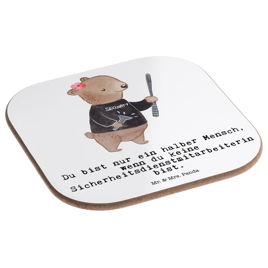 Quadratische Untersetzer Sicherheitsdienstmitarbeiterin mit Herz Bierdeckel, Glasuntersetzer, Untersetzer Gläser, Getränkeuntersetzer, Beruf, Ausbildung, Jubiläum, Abschied, Rente, Kollege, Kollegin, Geschenk, Schenken, Arbeitskollege, Mitarbeiter, Firma, Danke, Dankeschön
