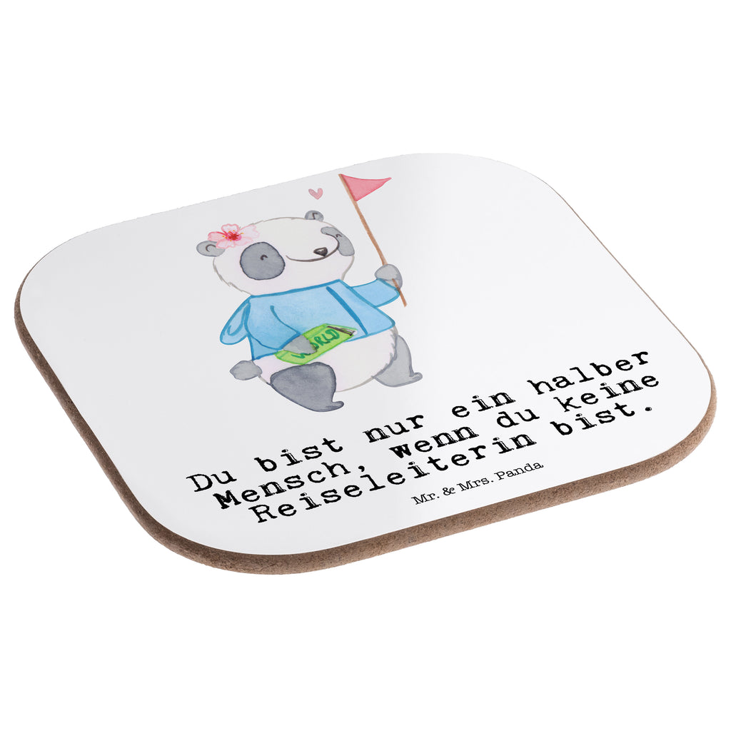 Quadratische Untersetzer Reiseleiterin mit Herz Bierdeckel, Glasuntersetzer, Untersetzer Gläser, Getränkeuntersetzer, Beruf, Ausbildung, Jubiläum, Abschied, Rente, Kollege, Kollegin, Geschenk, Schenken, Arbeitskollege, Mitarbeiter, Firma, Danke, Dankeschön