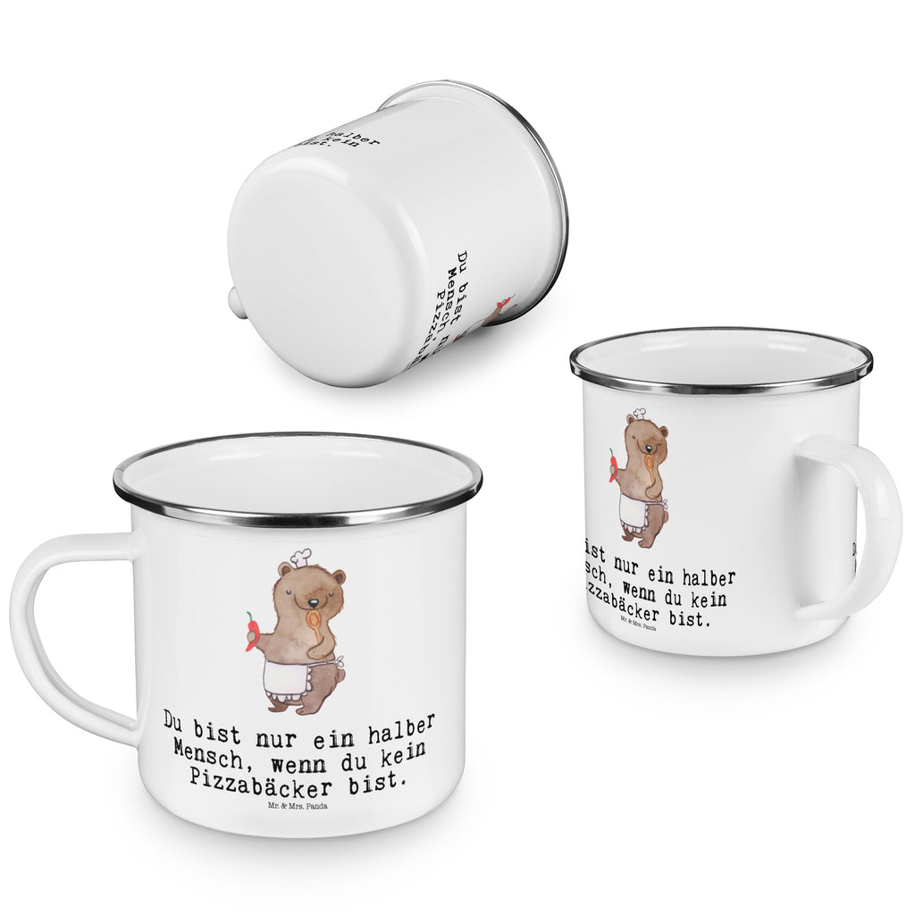 Camping Emaille Tasse Pizzabäcker mit Herz Campingtasse, Trinkbecher, Metalltasse, Outdoor Tasse, Emaille Trinkbecher, Blechtasse Outdoor, Emaille Campingbecher, Edelstahl Trinkbecher, Metalltasse für Camping, Kaffee Blechtasse, Camping Tasse Metall, Beruf, Ausbildung, Jubiläum, Abschied, Rente, Kollege, Kollegin, Geschenk, Schenken, Arbeitskollege, Mitarbeiter, Firma, Danke, Dankeschön, Lieferdienstmitarbeiter, Pizzabäcker, Pizzabote, Pizzabringdienst, Lieferbringdienst