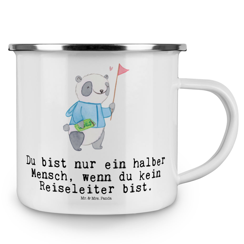 Camping Emaille Tasse Reiseleiter mit Herz Campingtasse, Trinkbecher, Metalltasse, Outdoor Tasse, Emaille Trinkbecher, Blechtasse Outdoor, Emaille Campingbecher, Edelstahl Trinkbecher, Metalltasse für Camping, Kaffee Blechtasse, Camping Tasse Metall, Beruf, Ausbildung, Jubiläum, Abschied, Rente, Kollege, Kollegin, Geschenk, Schenken, Arbeitskollege, Mitarbeiter, Firma, Danke, Dankeschön