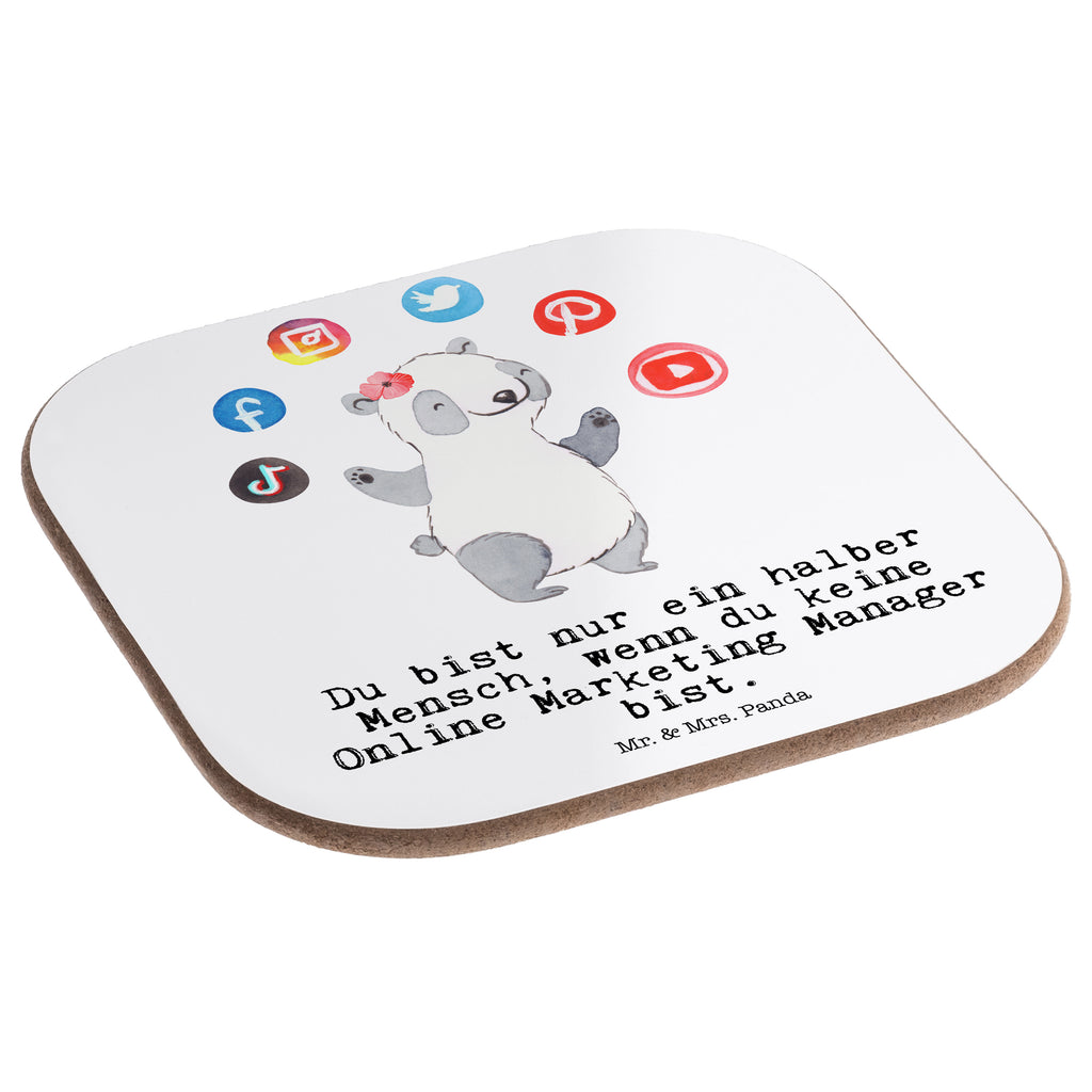 Quadratische Untersetzer Online Marketing Manager mit Herz Bierdeckel, Glasuntersetzer, Untersetzer Gläser, Getränkeuntersetzer, Beruf, Ausbildung, Jubiläum, Abschied, Rente, Kollege, Kollegin, Geschenk, Schenken, Arbeitskollege, Mitarbeiter, Firma, Danke, Dankeschön, Online Marketing, Manager, Marketingmanager, Influencer Marketing, Digital Marketing