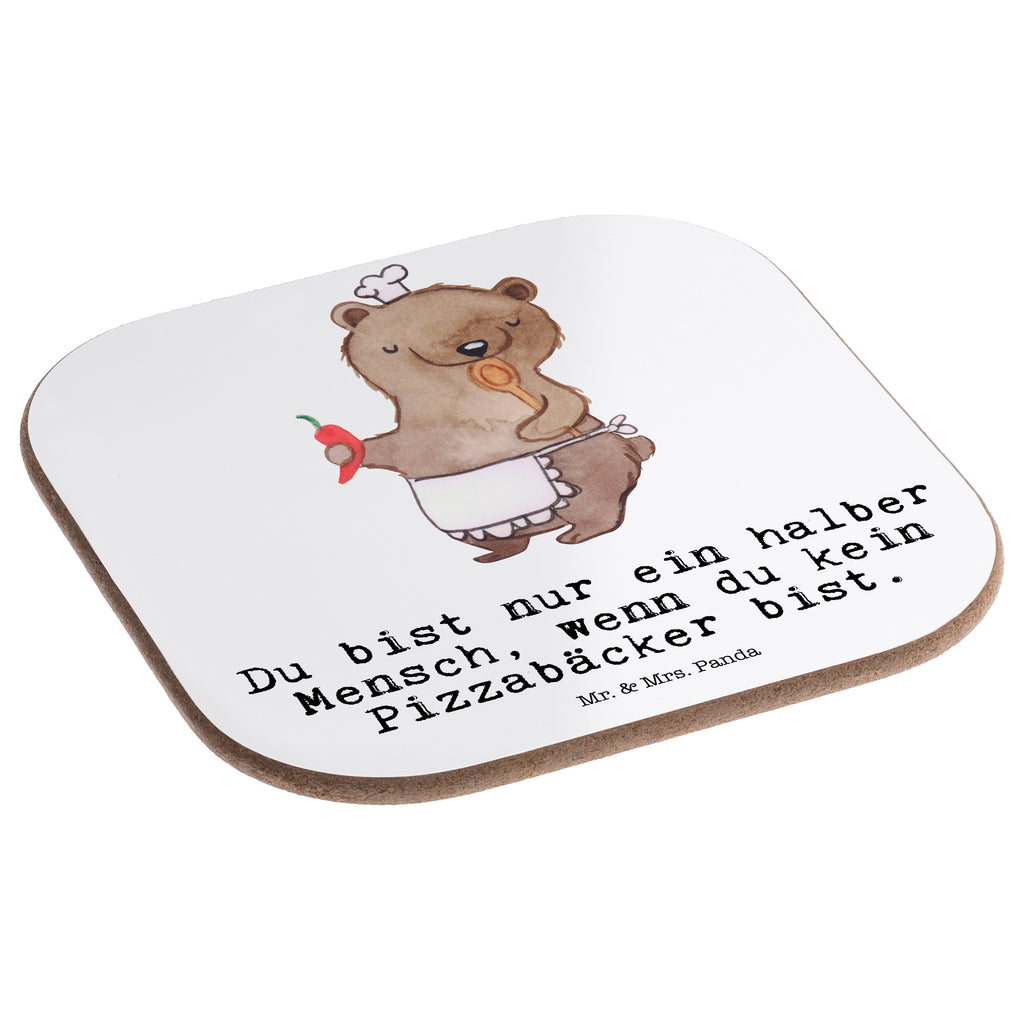 Quadratische Untersetzer Pizzabäcker mit Herz Bierdeckel, Glasuntersetzer, Untersetzer Gläser, Getränkeuntersetzer, Beruf, Ausbildung, Jubiläum, Abschied, Rente, Kollege, Kollegin, Geschenk, Schenken, Arbeitskollege, Mitarbeiter, Firma, Danke, Dankeschön, Lieferdienstmitarbeiter, Pizzabäcker, Pizzabote, Pizzabringdienst, Lieferbringdienst