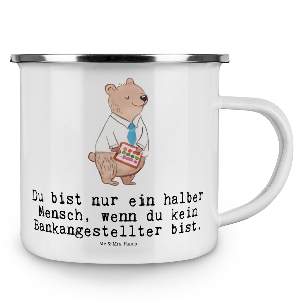 Camping Emaille Tasse Bankangestellter mit Herz Campingtasse, Trinkbecher, Metalltasse, Outdoor Tasse, Emaille Trinkbecher, Blechtasse Outdoor, Emaille Campingbecher, Edelstahl Trinkbecher, Metalltasse für Camping, Kaffee Blechtasse, Camping Tasse Metall, Beruf, Ausbildung, Jubiläum, Abschied, Rente, Kollege, Kollegin, Geschenk, Schenken, Arbeitskollege, Mitarbeiter, Firma, Danke, Dankeschön, Bankangestellter, Bankfachmann, Bänker, Bankberater