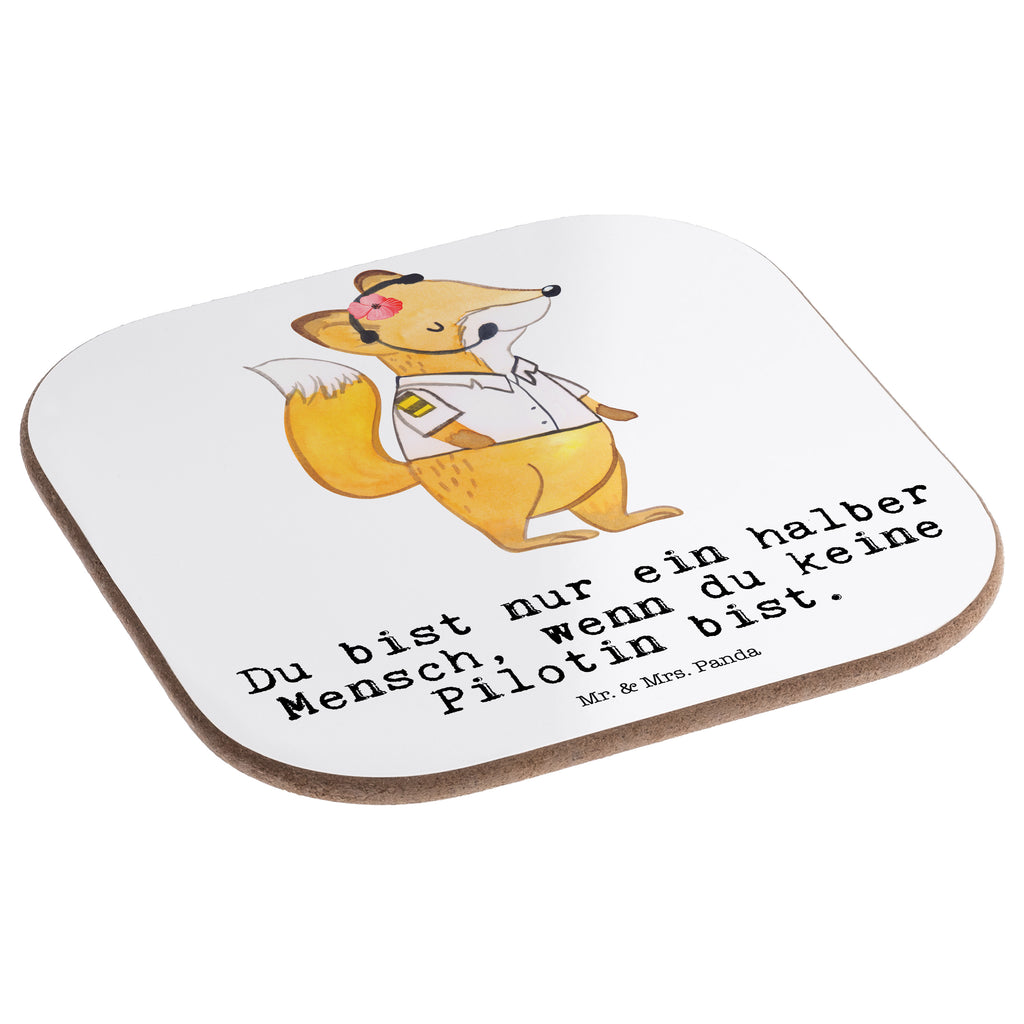 Quadratische Untersetzer Pilotin mit Herz Bierdeckel, Glasuntersetzer, Untersetzer Gläser, Getränkeuntersetzer, Beruf, Ausbildung, Jubiläum, Abschied, Rente, Kollege, Kollegin, Geschenk, Schenken, Arbeitskollege, Mitarbeiter, Firma, Danke, Dankeschön, Pilotin, Flugkapitänin, Cockpit, Flugzeug