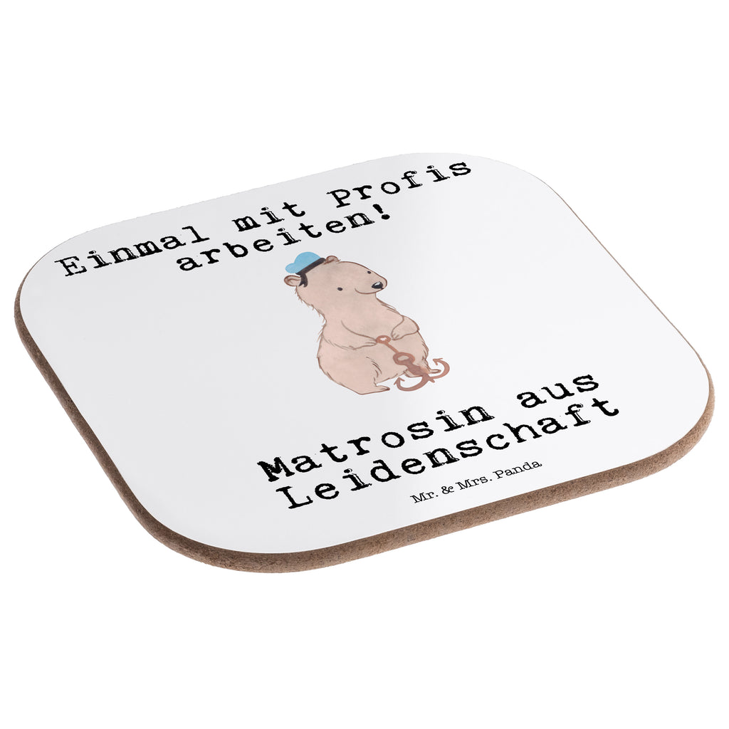 Quadratische Untersetzer Matrosin aus Leidenschaft Bierdeckel, Glasuntersetzer, Untersetzer Gläser, Getränkeuntersetzer, Beruf, Ausbildung, Jubiläum, Abschied, Rente, Kollege, Kollegin, Geschenk, Schenken, Arbeitskollege, Mitarbeiter, Firma, Danke, Dankeschön, Matrosin, Seeleute, Schiff, Schiffsmechanikerin