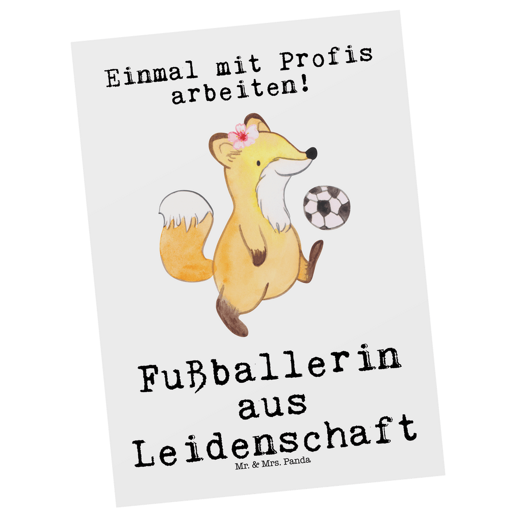 Postkarte Fußballerin aus Leidenschaft Geschenkkarte, Grußkarte, Karte, Einladung, Ansichtskarte, Geburtstagskarte, Einladungskarte, Beruf, Ausbildung, Jubiläum, Abschied, Rente, Kollege, Kollegin, Geschenk, Schenken, Arbeitskollege, Mitarbeiter, Firma, Danke, Dankeschön, Fußballerin, Fußballspielerin, Profi Fußballerin, Fußballspiel, Glücksbringer
