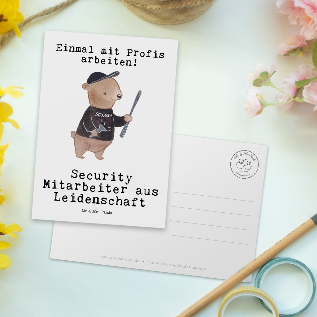 Postkarte Security Mitarbeiter aus Leidenschaft Geschenkkarte, Grußkarte, Karte, Einladung, Ansichtskarte, Geburtstagskarte, Einladungskarte, Beruf, Ausbildung, Jubiläum, Abschied, Rente, Kollege, Kollegin, Geschenk, Schenken, Arbeitskollege, Mitarbeiter, Firma, Danke, Dankeschön