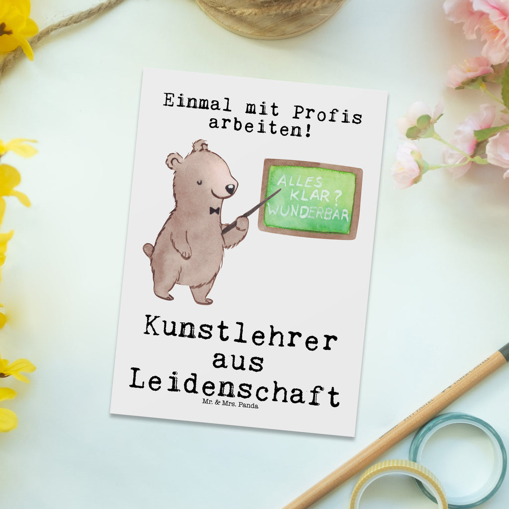 Postkarte Kunstlehrer aus Leidenschaft Geschenkkarte, Grußkarte, Karte, Einladung, Ansichtskarte, Geburtstagskarte, Einladungskarte, Beruf, Ausbildung, Jubiläum, Abschied, Rente, Kollege, Kollegin, Geschenk, Schenken, Arbeitskollege, Mitarbeiter, Firma, Danke, Dankeschön, Kunstlehrer, Kunstunterricht, Kunstschule