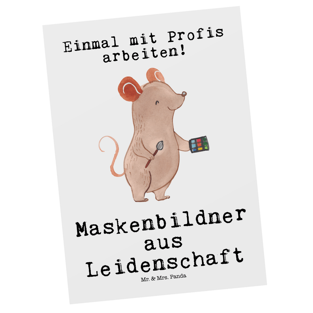 Postkarte Maskenbildner aus Leidenschaft Geschenkkarte, Grußkarte, Karte, Einladung, Ansichtskarte, Geburtstagskarte, Einladungskarte, Dankeskarte, Beruf, Ausbildung, Jubiläum, Abschied, Rente, Kollege, Kollegin, Geschenk, Schenken, Arbeitskollege, Mitarbeiter, Firma, Danke, Dankeschön, Kosmetiker, Make Up Artist, Maskenbildner, Visagist, Beauty Salon, Kosmetikstudio, Eröffnung