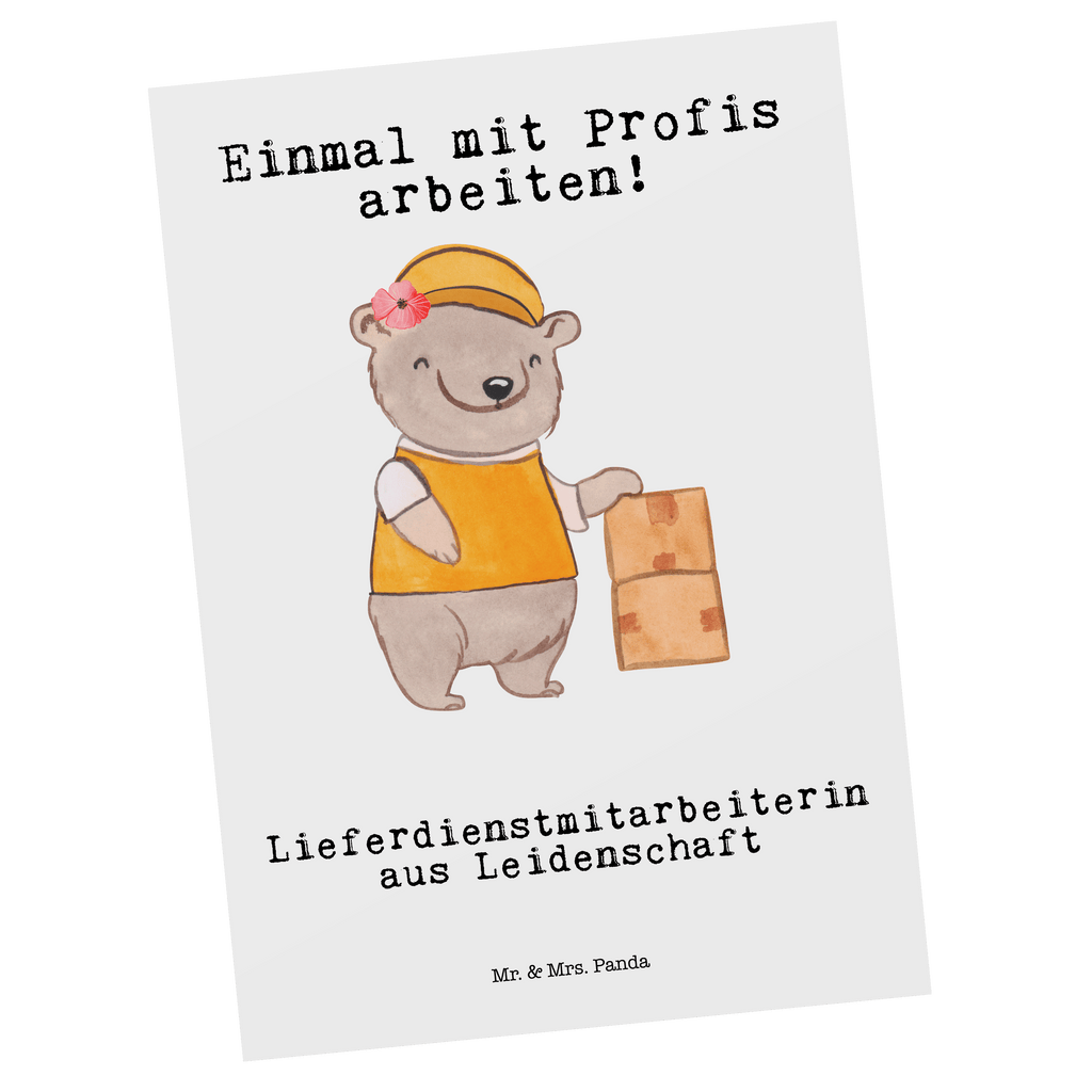 Postkarte Lieferdienstmitarbeiterin aus Leidenschaft Geschenkkarte, Grußkarte, Karte, Einladung, Ansichtskarte, Geburtstagskarte, Einladungskarte, Beruf, Ausbildung, Jubiläum, Abschied, Rente, Kollege, Kollegin, Geschenk, Schenken, Arbeitskollege, Mitarbeiter, Firma, Danke, Dankeschön, Lieferdienstmitarbeiterin, Pizzabäckerin, Pizzabotin, Pizzabringdienst, Lieferbringdienst