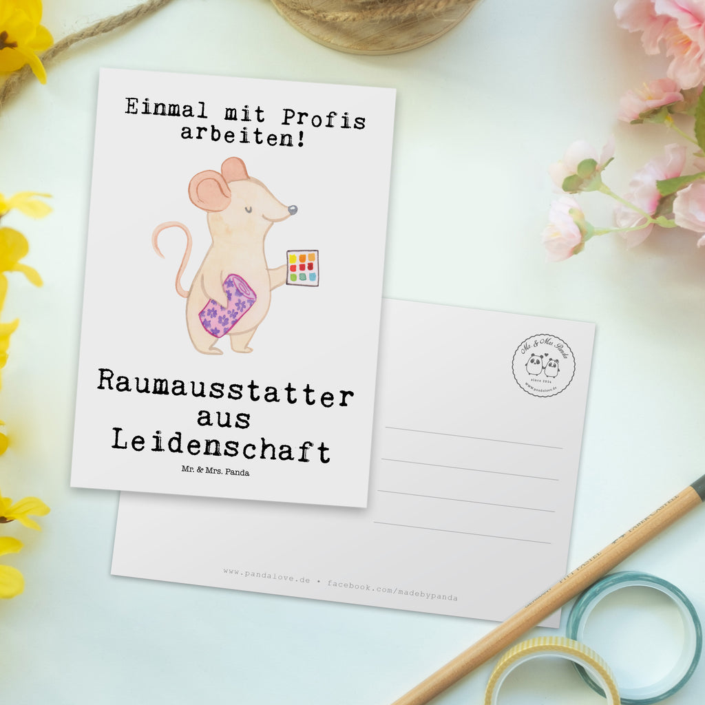 Postkarte Raumausstatter aus Leidenschaft Geschenkkarte, Grußkarte, Karte, Einladung, Ansichtskarte, Geburtstagskarte, Einladungskarte, Beruf, Ausbildung, Jubiläum, Abschied, Rente, Kollege, Kollegin, Geschenk, Schenken, Arbeitskollege, Mitarbeiter, Firma, Danke, Dankeschön