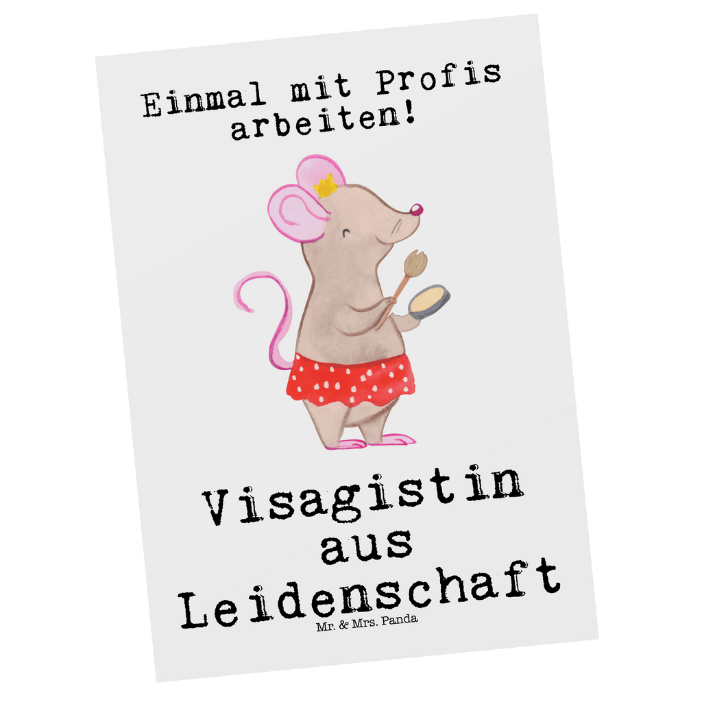 Postkarte Visagistin aus Leidenschaft Geschenkkarte, Grußkarte, Karte, Einladung, Ansichtskarte, Geburtstagskarte, Einladungskarte, Dankeskarte, Beruf, Ausbildung, Jubiläum, Abschied, Rente, Kollege, Kollegin, Geschenk, Schenken, Arbeitskollege, Mitarbeiter, Firma, Danke, Dankeschön, Kosmetikerin, Make Up Artist, Maskenbildnerin, Visagistin, Beauty Salon, Kosmetikstudio, Eröffnung