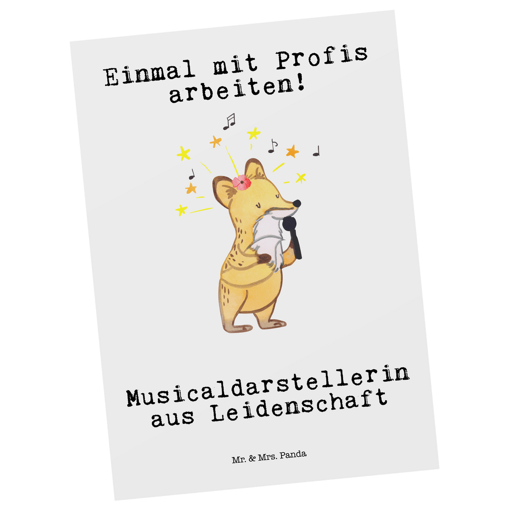 Postkarte Musicaldarstellerin aus Leidenschaft Geschenkkarte, Grußkarte, Karte, Einladung, Ansichtskarte, Geburtstagskarte, Einladungskarte, Dankeskarte, Beruf, Ausbildung, Jubiläum, Abschied, Rente, Kollege, Kollegin, Geschenk, Schenken, Arbeitskollege, Mitarbeiter, Firma, Danke, Dankeschön