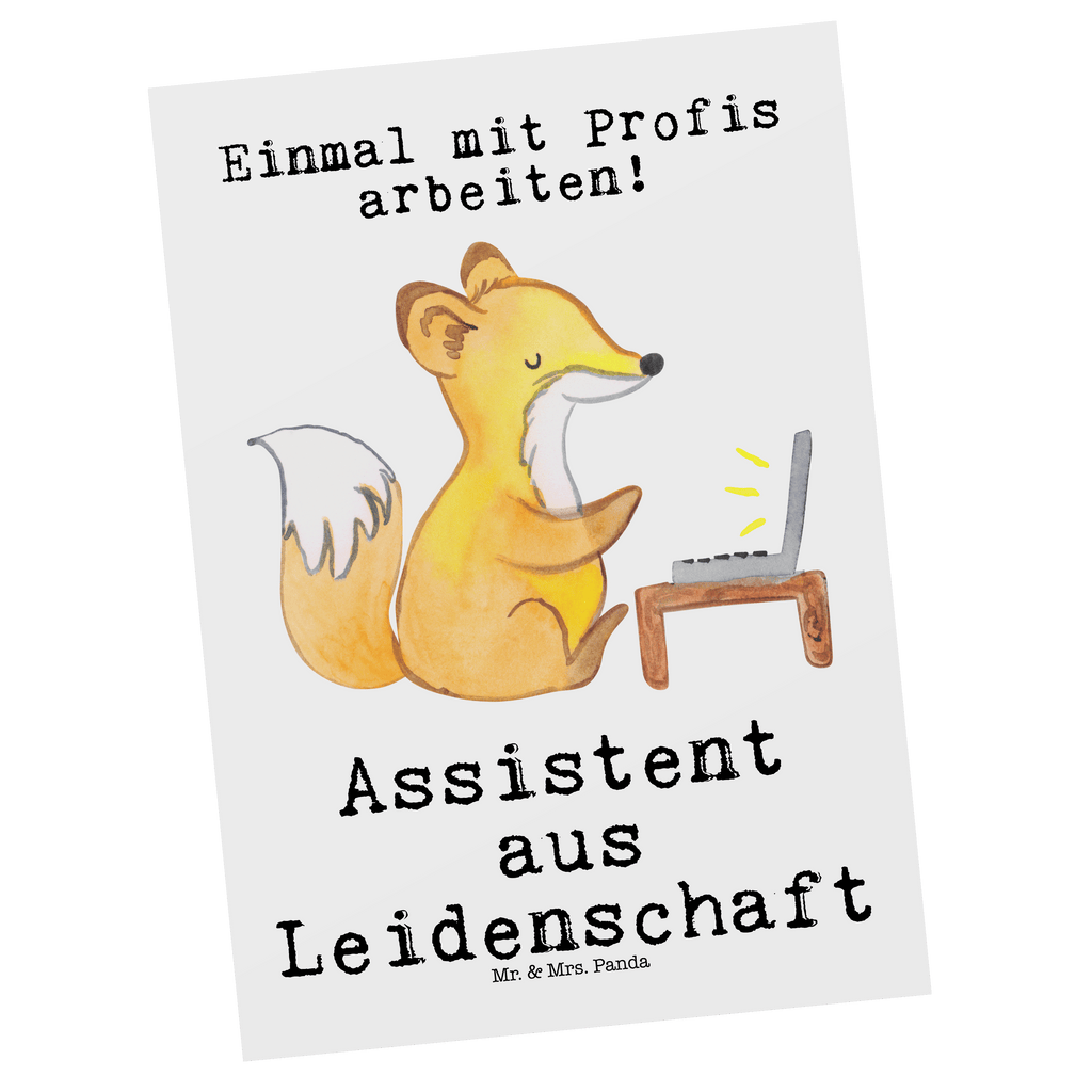 Postkarte Assistent aus Leidenschaft Geschenkkarte, Grußkarte, Karte, Einladung, Ansichtskarte, Geburtstagskarte, Einladungskarte, Dankeskarte, Beruf, Ausbildung, Jubiläum, Abschied, Rente, Kollege, Kollegin, Geschenk, Schenken, Arbeitskollege, Mitarbeiter, Firma, Danke, Dankeschön