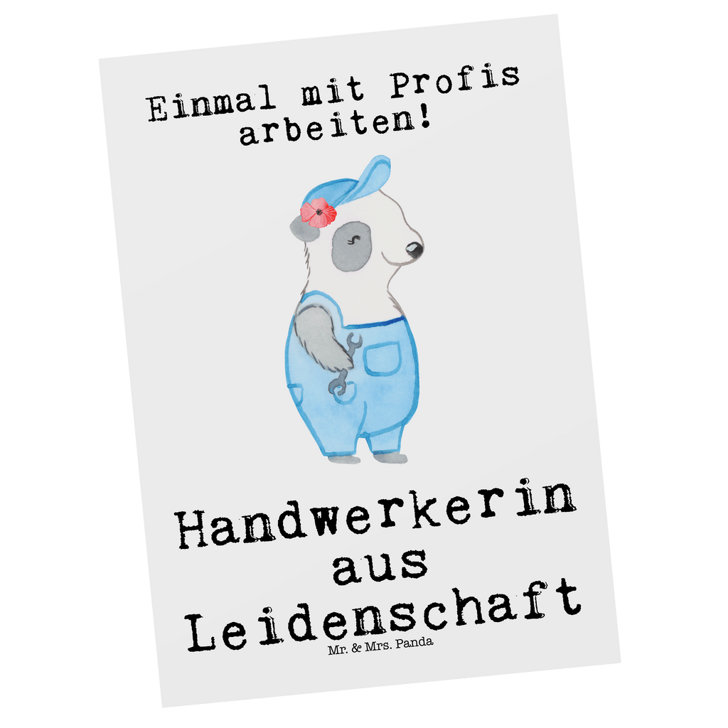 Postkarte Handwerkerin aus Leidenschaft Geschenkkarte, Grußkarte, Karte, Einladung, Ansichtskarte, Geburtstagskarte, Einladungskarte, Beruf, Ausbildung, Jubiläum, Abschied, Rente, Kollege, Kollegin, Geschenk, Schenken, Arbeitskollege, Mitarbeiter, Firma, Danke, Dankeschön, Handwerkerin, Gesellenprüfung, Handwerksbetrieb, Werkstatt