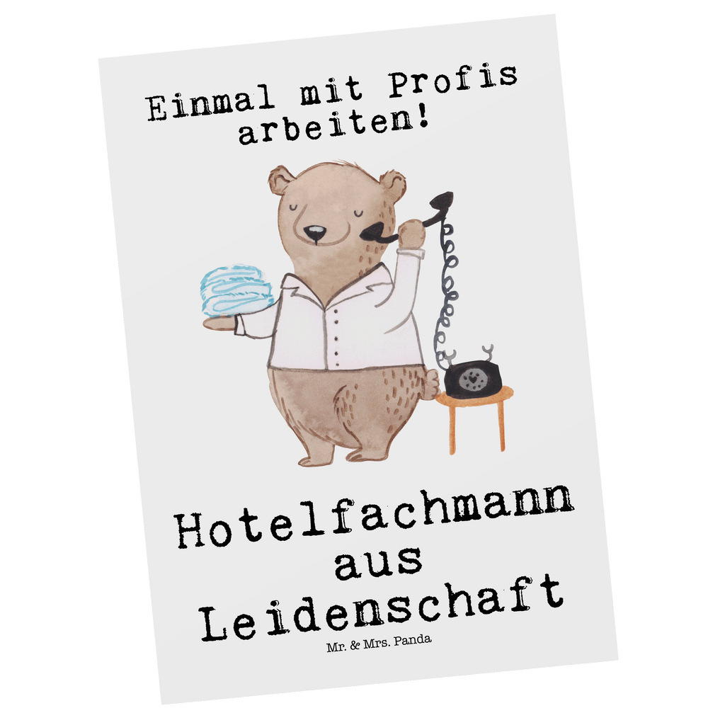 Postkarte Hotelfachmann aus Leidenschaft Geschenkkarte, Grußkarte, Karte, Einladung, Ansichtskarte, Geburtstagskarte, Einladungskarte, Beruf, Ausbildung, Jubiläum, Abschied, Rente, Kollege, Kollegin, Geschenk, Schenken, Arbeitskollege, Mitarbeiter, Firma, Danke, Dankeschön, Hotelfachmann, Hotelkaufmann, Hotelfachangestellter, Hotelier, Hoteleröffnung