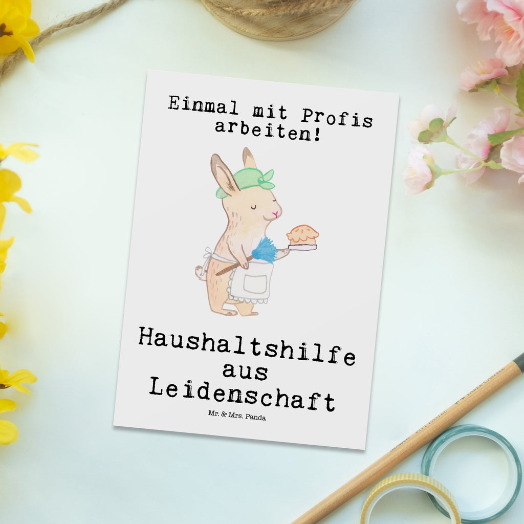 Postkarte Haushaltshilfe aus Leidenschaft Geschenkkarte, Grußkarte, Karte, Einladung, Ansichtskarte, Geburtstagskarte, Einladungskarte, Dankeskarte, Beruf, Ausbildung, Jubiläum, Abschied, Rente, Kollege, Kollegin, Geschenk, Schenken, Arbeitskollege, Mitarbeiter, Firma, Danke, Dankeschön, Haushaltshilfe, Putzfrau, Reinigungskraft