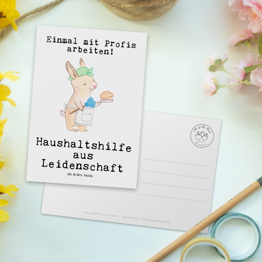 Postkarte Haushaltshilfe aus Leidenschaft Geschenkkarte, Grußkarte, Karte, Einladung, Ansichtskarte, Geburtstagskarte, Einladungskarte, Dankeskarte, Beruf, Ausbildung, Jubiläum, Abschied, Rente, Kollege, Kollegin, Geschenk, Schenken, Arbeitskollege, Mitarbeiter, Firma, Danke, Dankeschön, Haushaltshilfe, Putzfrau, Reinigungskraft
