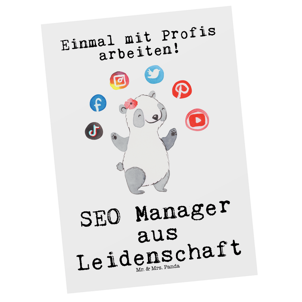 Postkarte SEO Manager aus Leidenschaft Geschenkkarte, Grußkarte, Karte, Einladung, Ansichtskarte, Geburtstagskarte, Einladungskarte, Beruf, Ausbildung, Jubiläum, Abschied, Rente, Kollege, Kollegin, Geschenk, Schenken, Arbeitskollege, Mitarbeiter, Firma, Danke, Dankeschön, SEO Manager, Suchmaschinenoptimierung, Digital Marketing