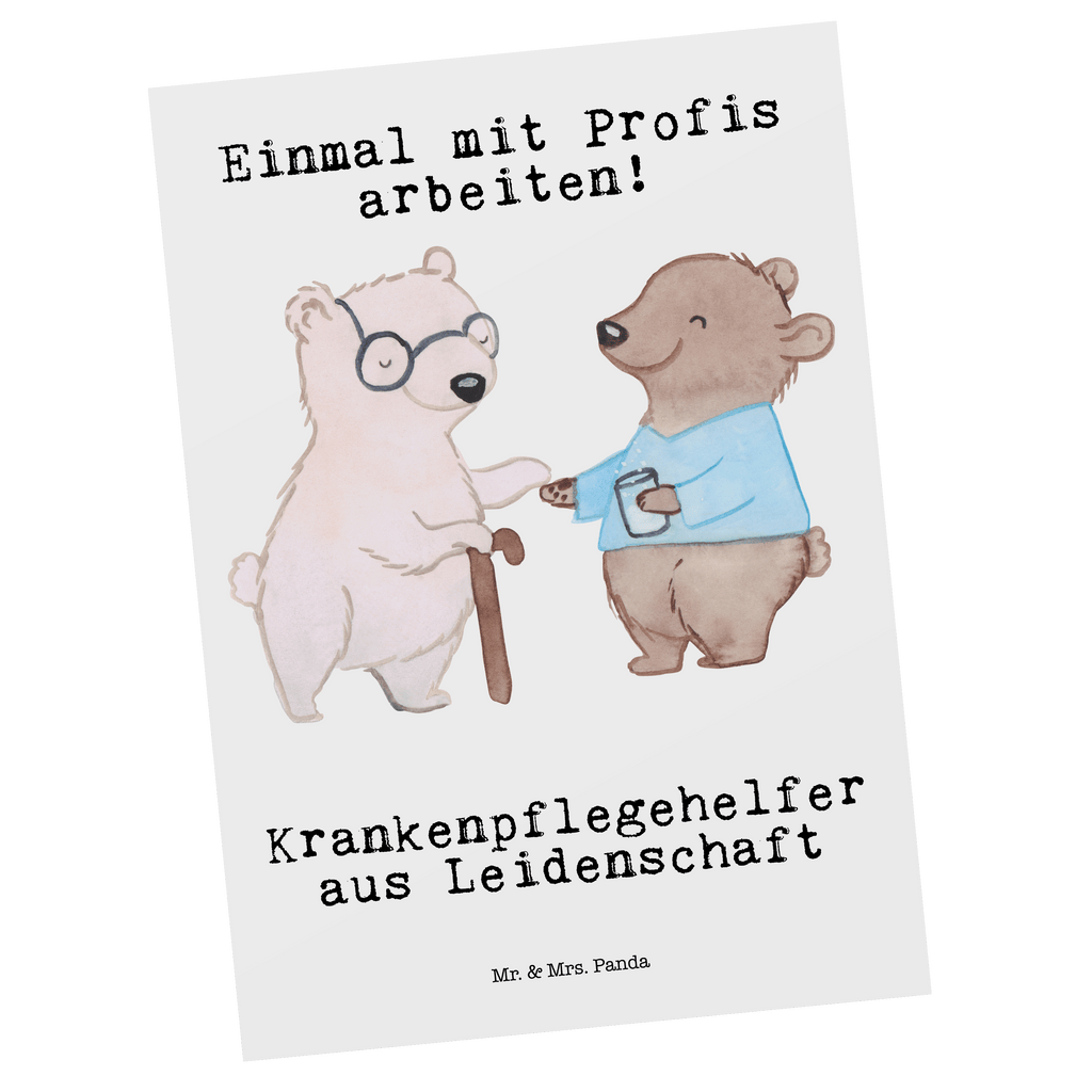 Postkarte Krankenpflegehelfer aus Leidenschaft Geschenkkarte, Grußkarte, Karte, Einladung, Ansichtskarte, Geburtstagskarte, Einladungskarte, Dankeskarte, Beruf, Ausbildung, Jubiläum, Abschied, Rente, Kollege, Kollegin, Geschenk, Schenken, Arbeitskollege, Mitarbeiter, Firma, Danke, Dankeschön, Krankenpflegehelfer, Pflegehelfer, Pflegekraft