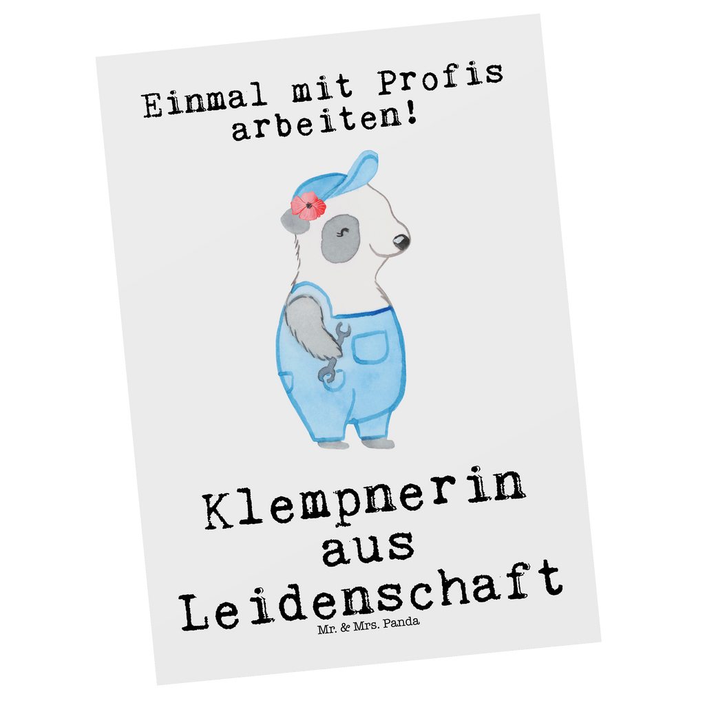 Postkarte Klempnerin aus Leidenschaft Geschenkkarte, Grußkarte, Karte, Einladung, Ansichtskarte, Geburtstagskarte, Einladungskarte, Beruf, Ausbildung, Jubiläum, Abschied, Rente, Kollege, Kollegin, Geschenk, Schenken, Arbeitskollege, Mitarbeiter, Firma, Danke, Dankeschön, Klempnerin, Handwerkerin, Installateurin, Meisterin, Gesellenprüfung, Fachbetrieb, Bauklempnerin, Sanitärinstallationen