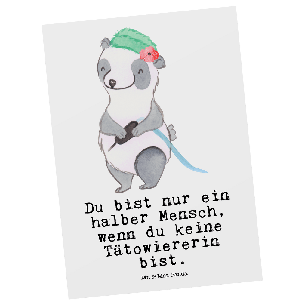 Postkarte Tätowiererin mit Herz Geschenkkarte, Grußkarte, Karte, Einladung, Ansichtskarte, Geburtstagskarte, Einladungskarte, Dankeskarte, Beruf, Ausbildung, Jubiläum, Abschied, Rente, Kollege, Kollegin, Geschenk, Schenken, Arbeitskollege, Mitarbeiter, Firma, Danke, Dankeschön