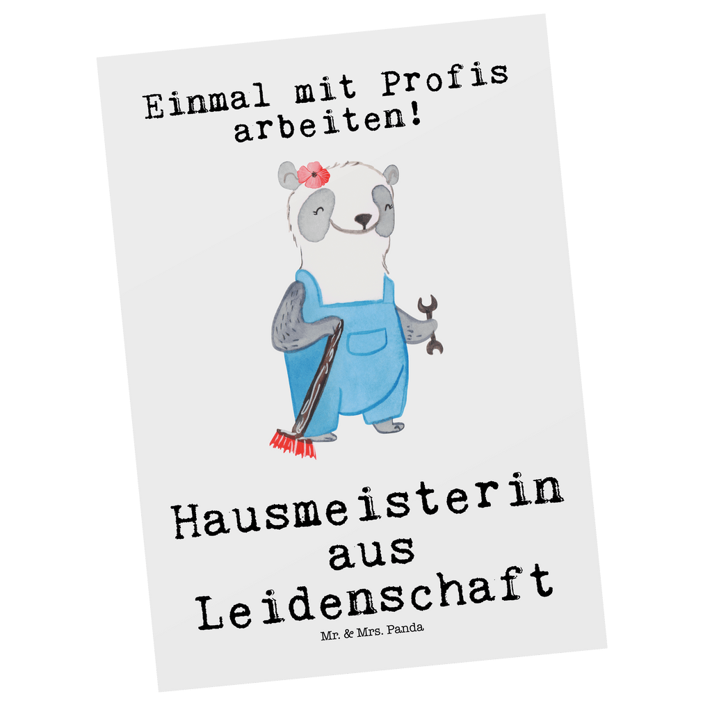 Postkarte Hausmeisterin aus Leidenschaft Geschenkkarte, Grußkarte, Karte, Einladung, Ansichtskarte, Geburtstagskarte, Einladungskarte, Beruf, Ausbildung, Jubiläum, Abschied, Rente, Kollege, Kollegin, Geschenk, Schenken, Arbeitskollege, Mitarbeiter, Firma, Danke, Dankeschön, Hausmeisterin, Concierge, Hausverwalterin, Facility Manager