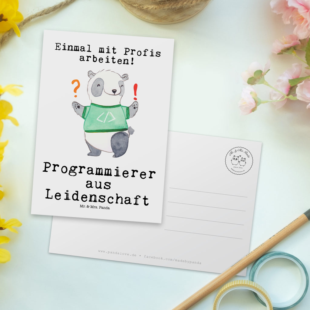 Postkarte Programmierer aus Leidenschaft Geschenkkarte, Grußkarte, Karte, Einladung, Ansichtskarte, Geburtstagskarte, Einladungskarte, Dankeskarte, Beruf, Ausbildung, Jubiläum, Abschied, Rente, Kollege, Kollegin, Geschenk, Schenken, Arbeitskollege, Mitarbeiter, Firma, Danke, Dankeschön, Programmierer, Softwareingenieur, Softwarentwickler, Computerfreak, Datenverarbeiter, Computerfachmann, IT-Spezialist, Nerd