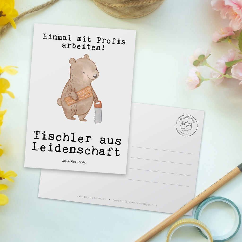 Postkarte Tischler aus Leidenschaft Geschenkkarte, Grußkarte, Karte, Einladung, Ansichtskarte, Geburtstagskarte, Einladungskarte, Beruf, Ausbildung, Jubiläum, Abschied, Rente, Kollege, Kollegin, Geschenk, Schenken, Arbeitskollege, Mitarbeiter, Firma, Danke, Dankeschön