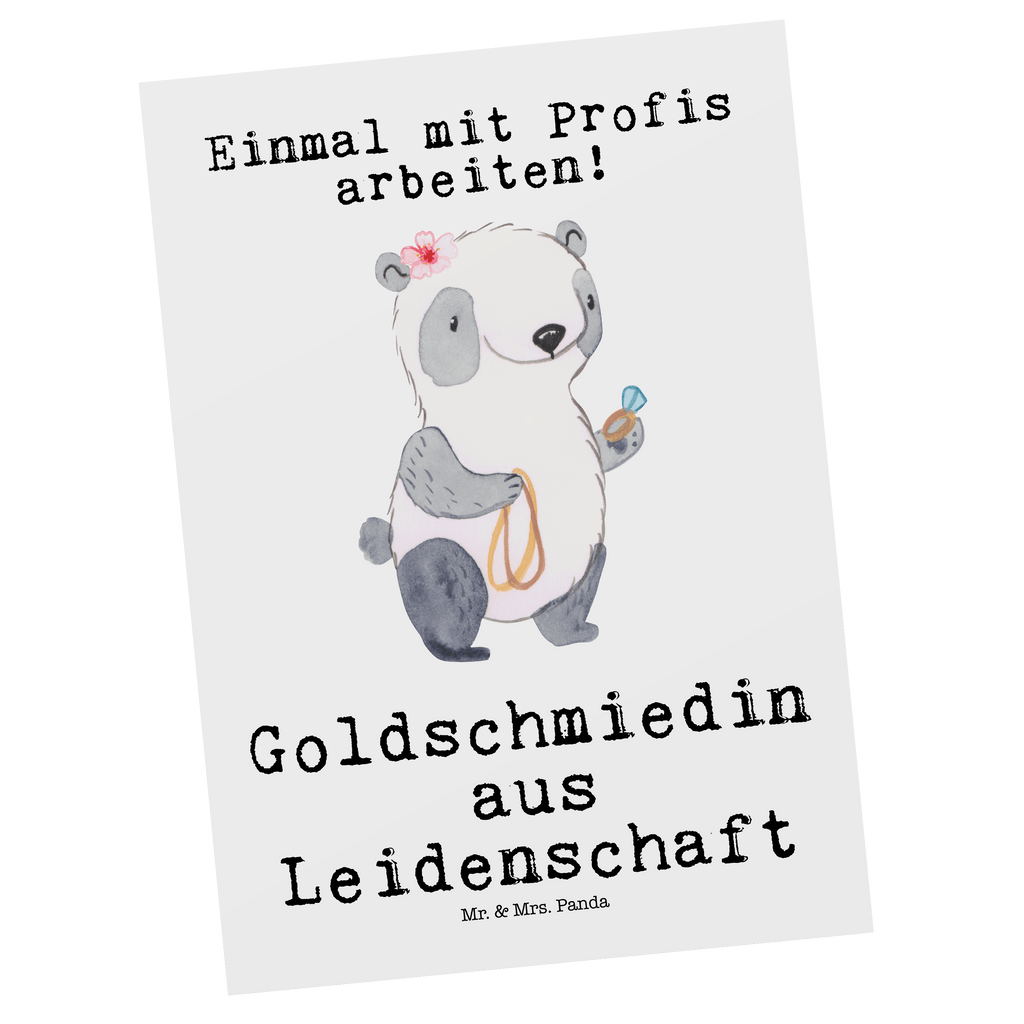 Postkarte Goldschmiedin aus Leidenschaft Geschenkkarte, Grußkarte, Karte, Einladung, Ansichtskarte, Geburtstagskarte, Einladungskarte, Beruf, Ausbildung, Jubiläum, Abschied, Rente, Kollege, Kollegin, Geschenk, Schenken, Arbeitskollege, Mitarbeiter, Firma, Danke, Dankeschön, Juwelierin, Goldschmiedin, Schmiedin, Schmuckwarenhändlerin, Schmuckgeschäft, Eröffnung