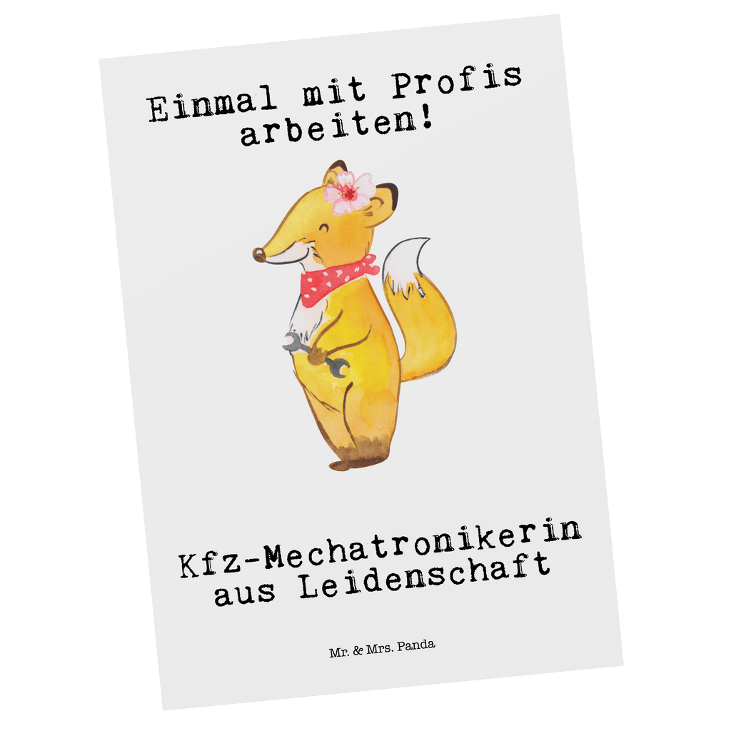 Postkarte Kfz-Mechatronikerin aus Leidenschaft Geschenkkarte, Grußkarte, Karte, Einladung, Ansichtskarte, Geburtstagskarte, Einladungskarte, Beruf, Ausbildung, Jubiläum, Abschied, Rente, Kollege, Kollegin, Geschenk, Schenken, Arbeitskollege, Mitarbeiter, Firma, Danke, Dankeschön, Kfz-Mechatronikerin, Kraftfahrzeugmechanikerin, Meisterin, Gesellenprüfung