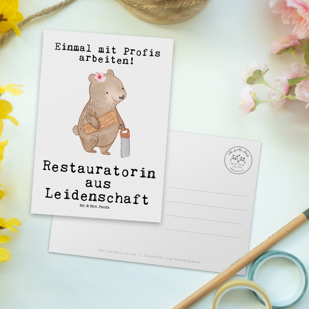 Postkarte Restauratorin aus Leidenschaft Geschenkkarte, Grußkarte, Karte, Einladung, Ansichtskarte, Geburtstagskarte, Einladungskarte, Beruf, Ausbildung, Jubiläum, Abschied, Rente, Kollege, Kollegin, Geschenk, Schenken, Arbeitskollege, Mitarbeiter, Firma, Danke, Dankeschön
