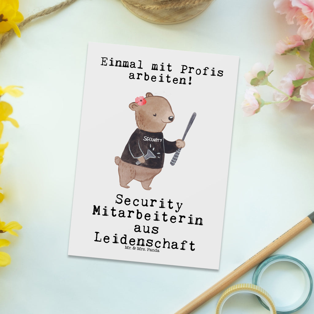 Postkarte Security Mitarbeiterin aus Leidenschaft Geschenkkarte, Grußkarte, Karte, Einladung, Ansichtskarte, Geburtstagskarte, Einladungskarte, Beruf, Ausbildung, Jubiläum, Abschied, Rente, Kollege, Kollegin, Geschenk, Schenken, Arbeitskollege, Mitarbeiter, Firma, Danke, Dankeschön