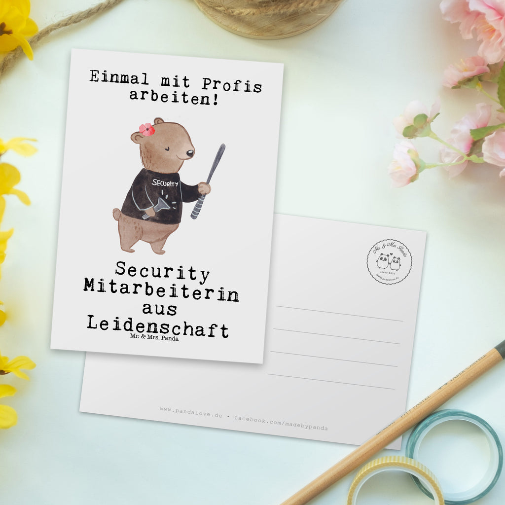 Postkarte Security Mitarbeiterin aus Leidenschaft Geschenkkarte, Grußkarte, Karte, Einladung, Ansichtskarte, Geburtstagskarte, Einladungskarte, Beruf, Ausbildung, Jubiläum, Abschied, Rente, Kollege, Kollegin, Geschenk, Schenken, Arbeitskollege, Mitarbeiter, Firma, Danke, Dankeschön
