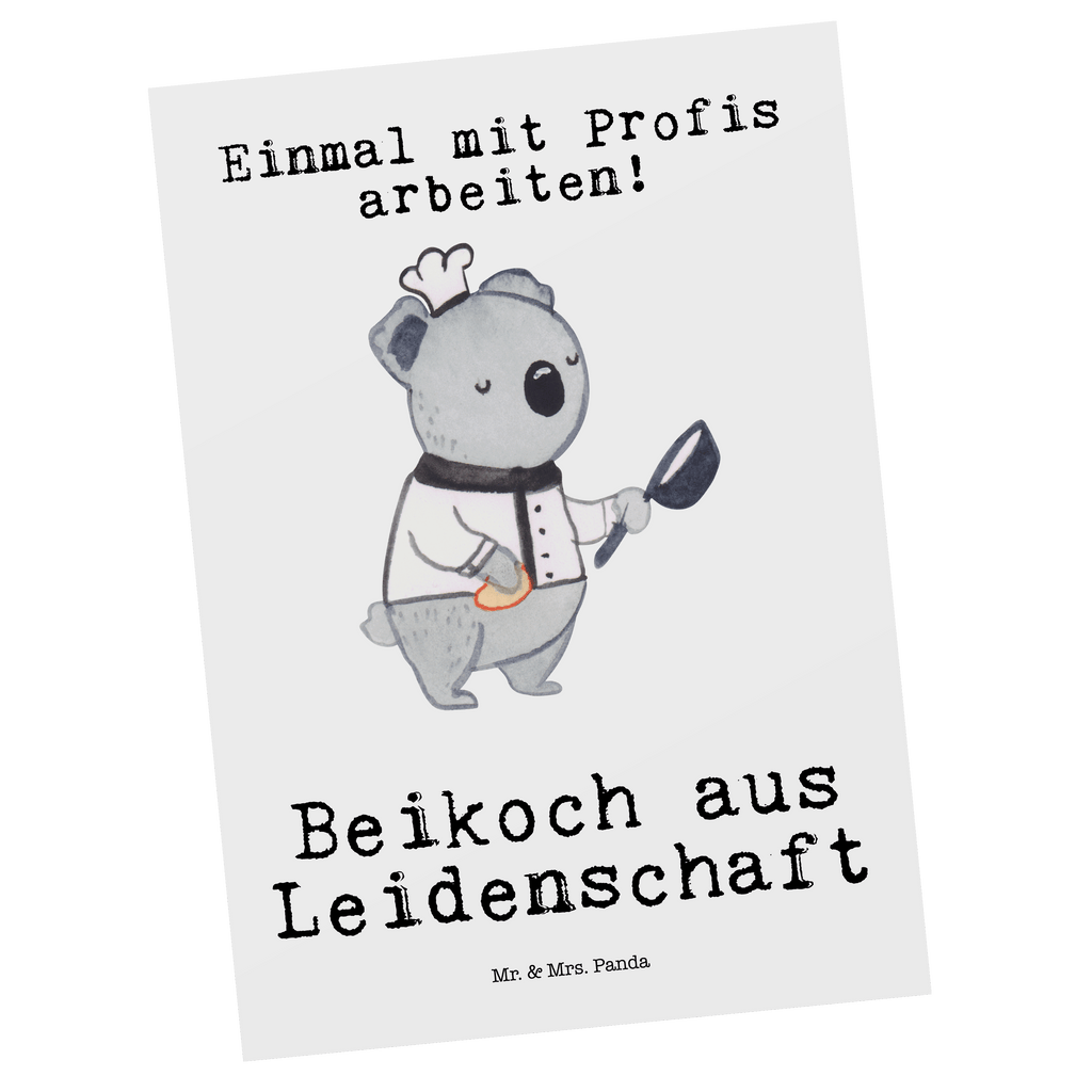 Postkarte Beikoch aus Leidenschaft Geschenkkarte, Grußkarte, Karte, Einladung, Ansichtskarte, Geburtstagskarte, Einladungskarte, Dankeskarte, Beruf, Ausbildung, Jubiläum, Abschied, Rente, Kollege, Kollegin, Geschenk, Schenken, Arbeitskollege, Mitarbeiter, Firma, Danke, Dankeschön, Beikoch, Spülhilfe, Hilfskoch, Jungkoch, Küchenhilfe, Gastronomie, Restaurant, Koch