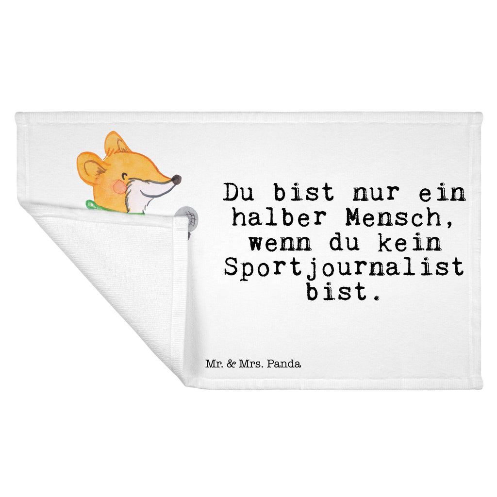 Gäste Handtuch Sportjournalist mit Herz Gästetuch, Reisehandtuch, Sport Handtuch, Frottier, Kinder Handtuch, Beruf, Ausbildung, Jubiläum, Abschied, Rente, Kollege, Kollegin, Geschenk, Schenken, Arbeitskollege, Mitarbeiter, Firma, Danke, Dankeschön, Sportjournalist, Journalist, Reporter, Redakteur, Pressebüro, Studium
