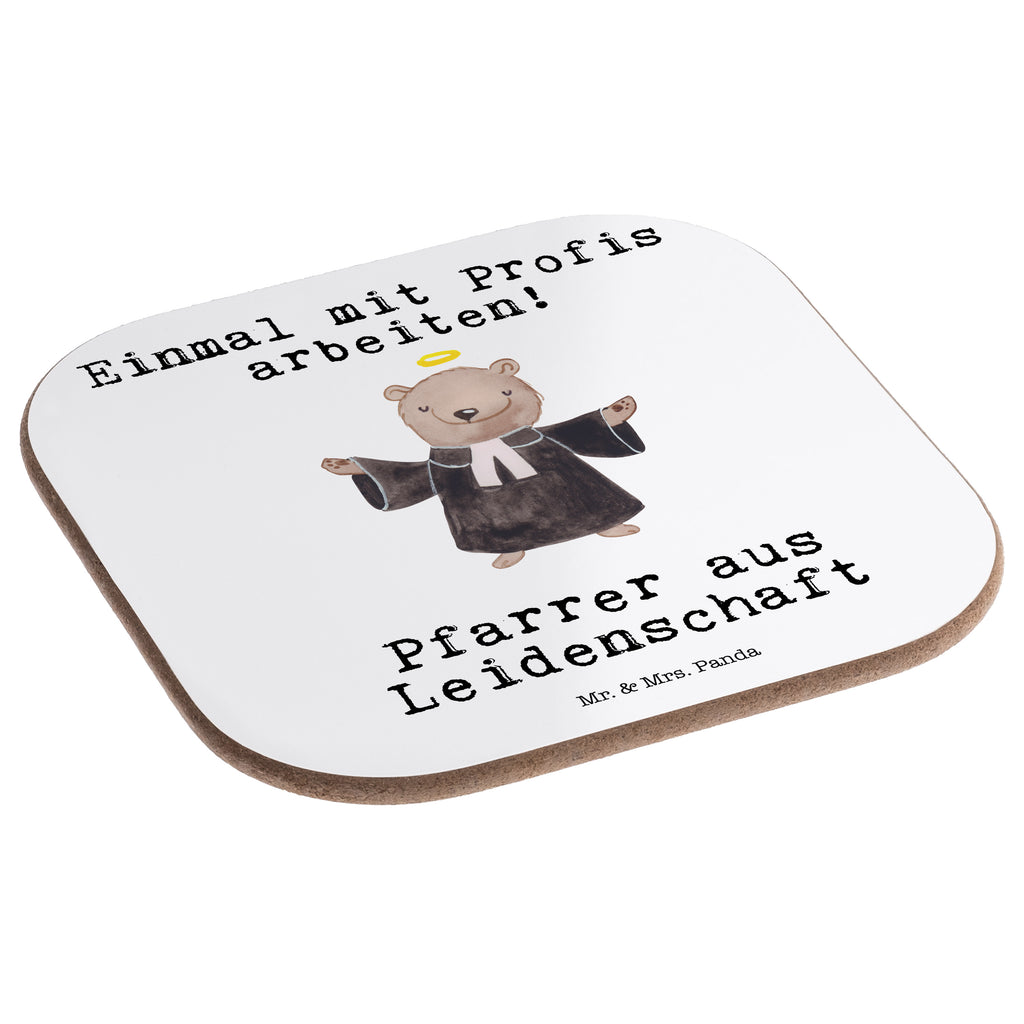 Quadratische Untersetzer Pfarrer aus Leidenschaft Bierdeckel, Glasuntersetzer, Untersetzer Gläser, Getränkeuntersetzer, Beruf, Ausbildung, Jubiläum, Abschied, Rente, Kollege, Kollegin, Geschenk, Schenken, Arbeitskollege, Mitarbeiter, Firma, Danke, Dankeschön, Pastor, Diener Gottes<br />Geistlicher, Pfarrer, Prediger<br />Priester, Theologe, Kirche
